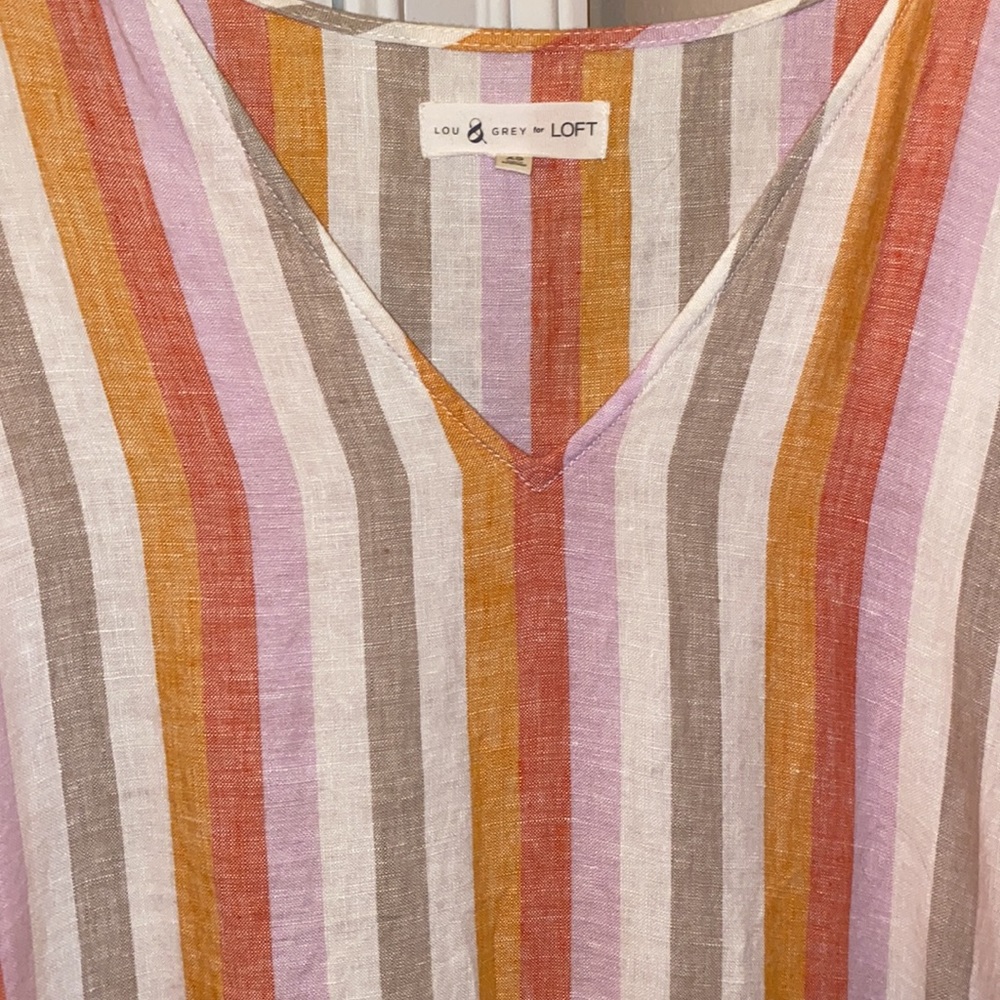 NWOT Lou & Grey Striped Linen Pocket Dress | LOFT - Picture 5 of 6